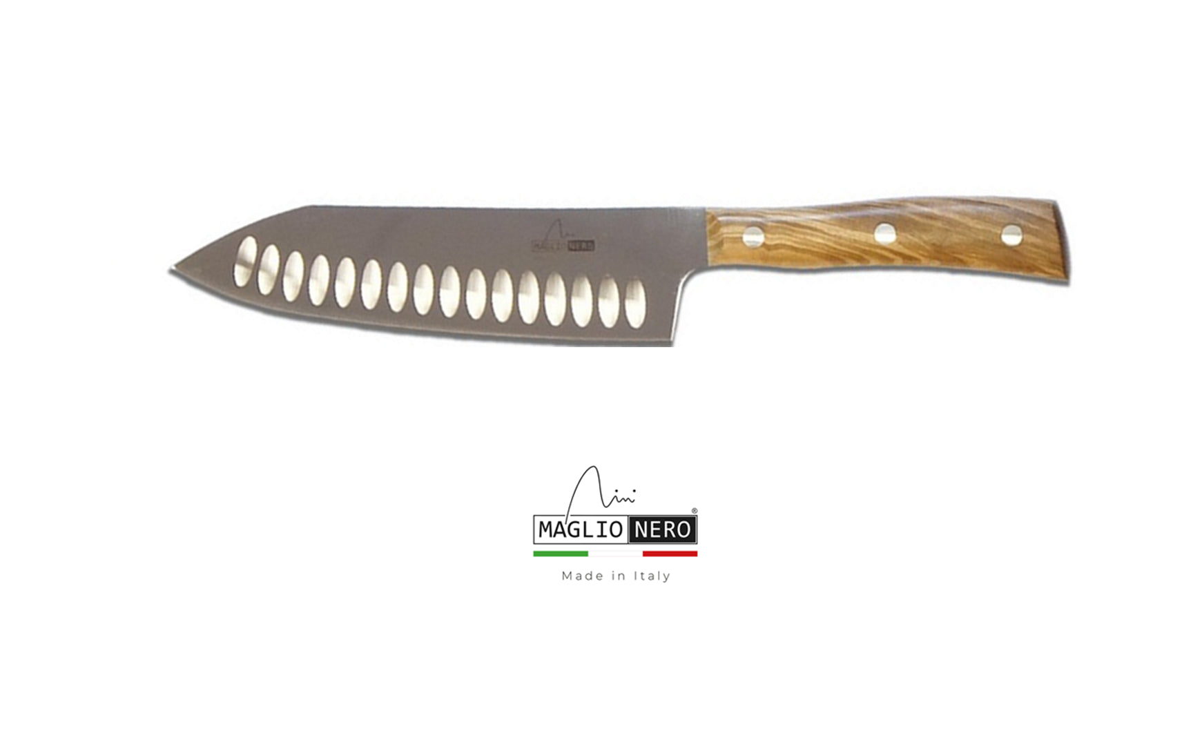 Maglio Nero coltello Santoku 17 cm Iside manico ulivo UV5517