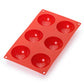 Lekue Stampo in silicone da 6 unità semisferiche colore rosso