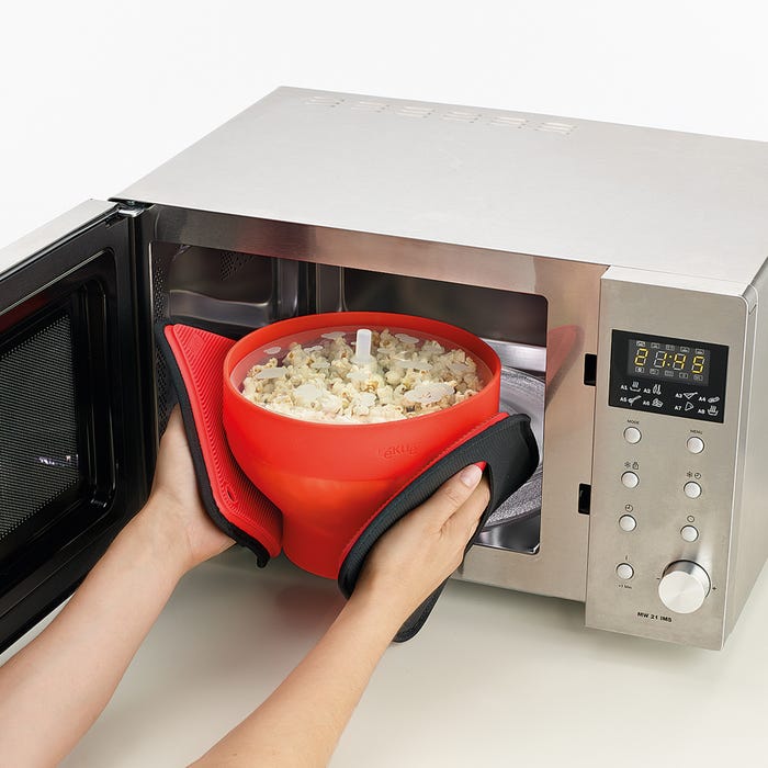 Lekue Cuoci Popcorn per forno microonde nero cm Ø20x14,5/l 2,8