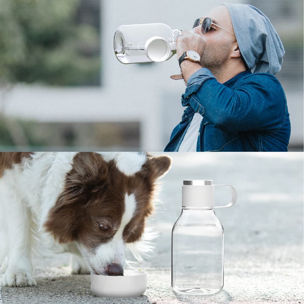 Asobu bottiglia con ciotola per animali bianco L 1,5 in Tritan