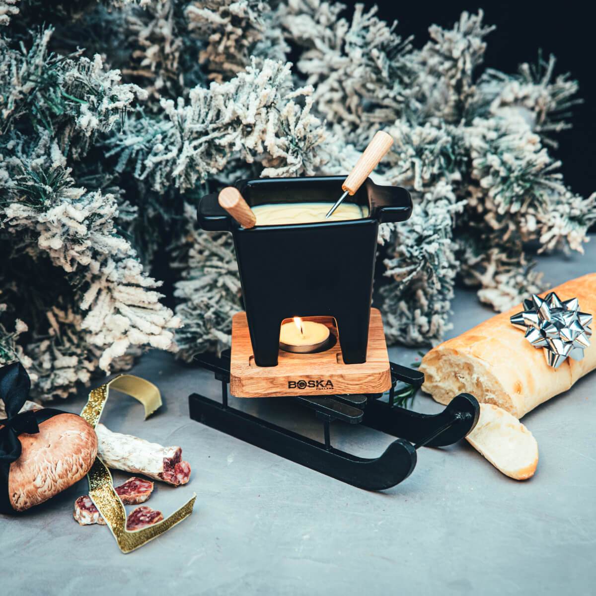 Set Fonduta MasterClass In Ghisa - Per Cioccolato, Formaggio E Carne, 21x18 Cm Nero - Foto 3