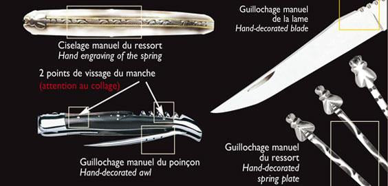Laguiole en Aubrac coltello collezione osso di montone grezzo